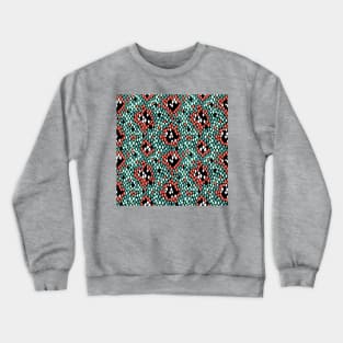 Snakeskin Pattern (Coral and Mint) Crewneck Sweatshirt